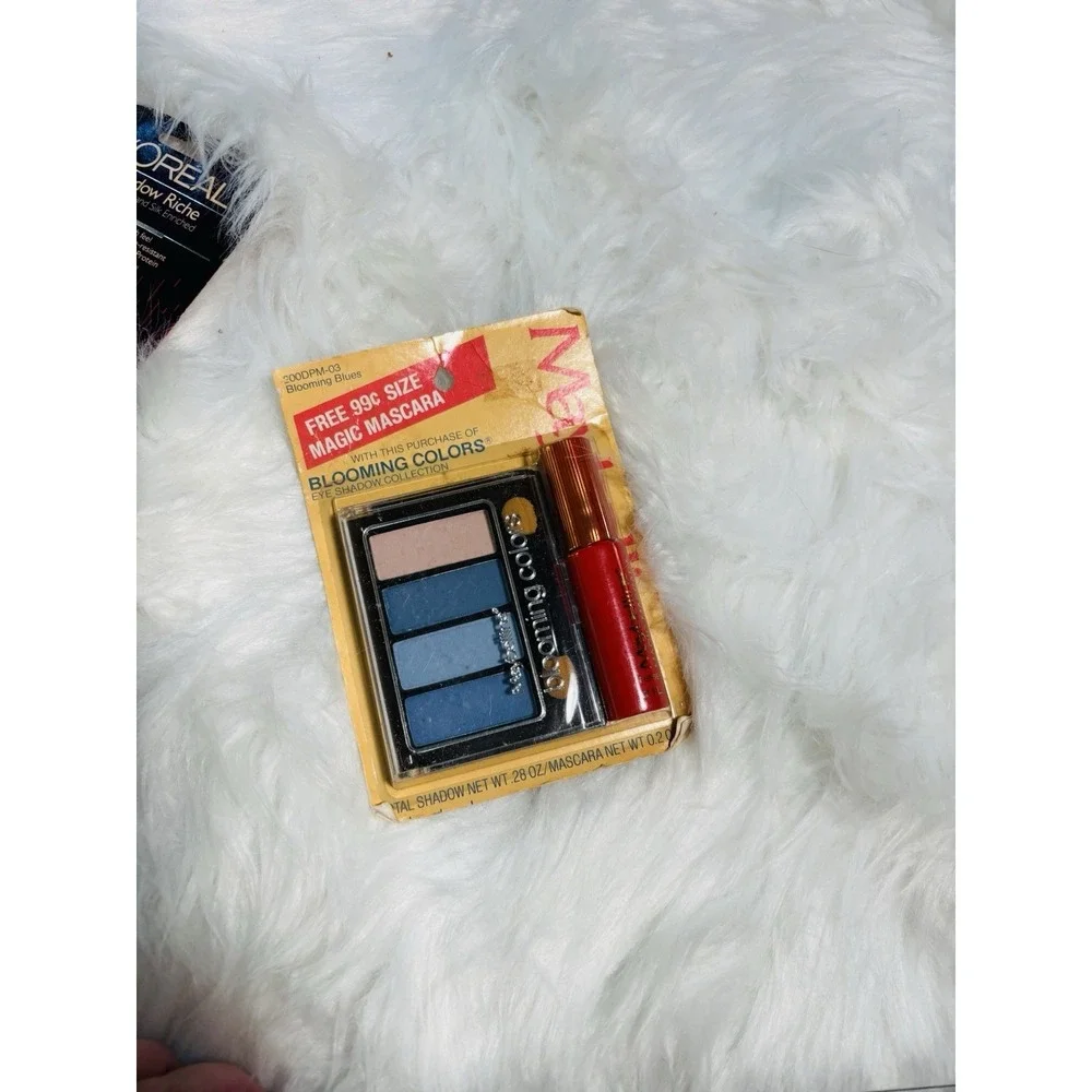 Vtg Maybelline Blooming Colors Blooming BluesEye‎ Shadow Quad Mascara 80s Nos